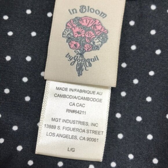 In Bloom by Jonquil Polka Dot Satin Shirt Pajamas - Picture 4 of 7